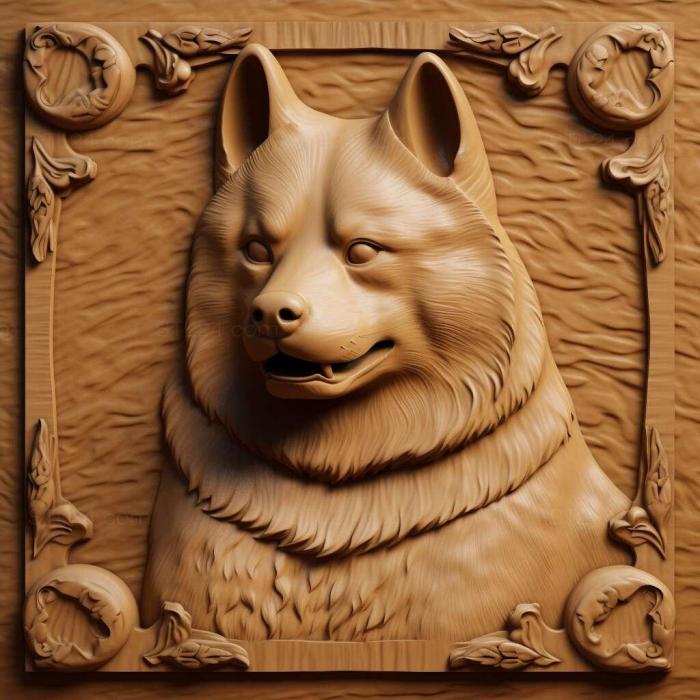 Nature and animals (st Akita Inu dog 3, NATURE_759) 3D models for cnc